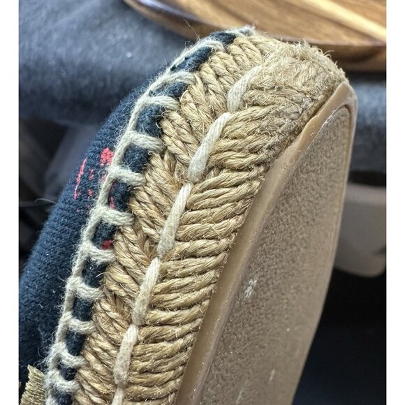 Prada Black Canvas Milano Logo Embroidered Espadrille Slip On Flats Women’s 7.5 - Picture 10 of 12